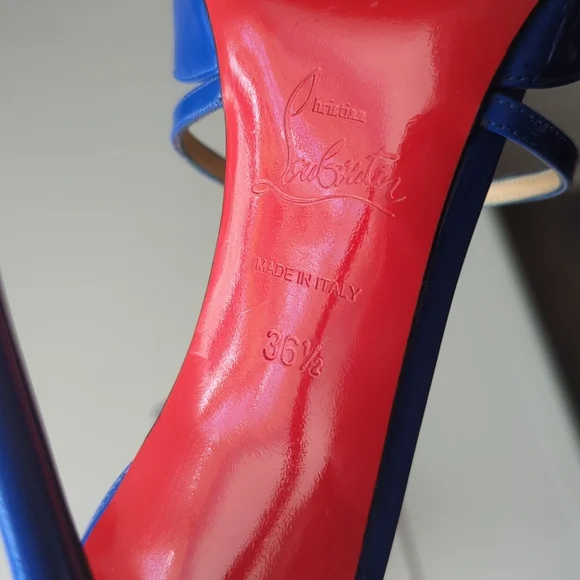 Christian Louboutin Cross Blake 100 Cobalt Blue Pumps - Picture 5 of 6